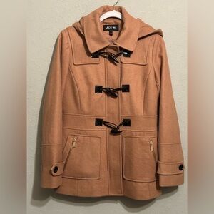 Apt. 9 Women's Wool blend camel hooded coat